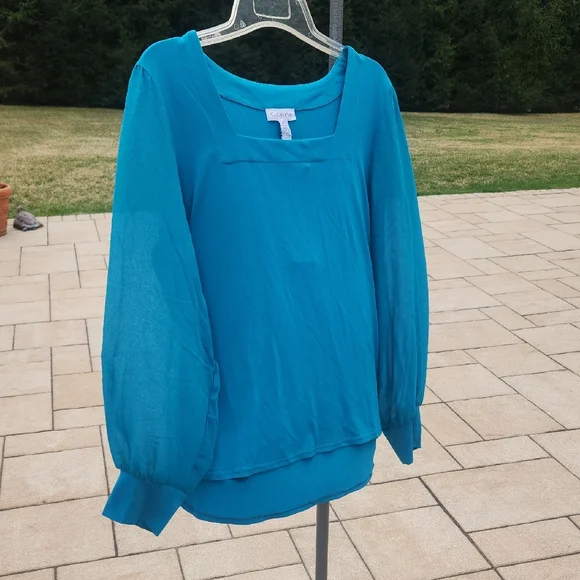 Calvin Klein Teal Blouse - Picture 7 of 16
